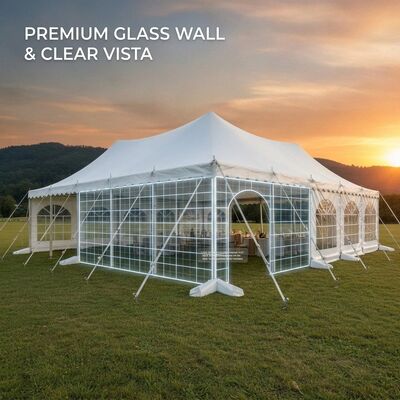 Christmas Market Party Marquee Tents A-Frame Waterproof Full Blackout PVC Cover Canopy Structure
