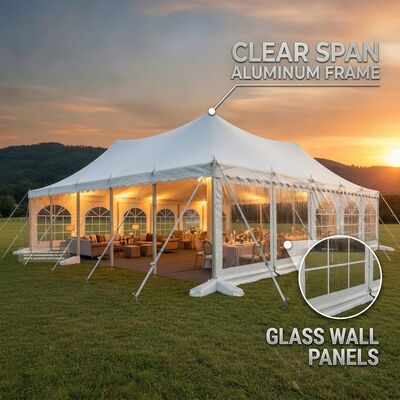 Charity Fundraising Party Marquee Tents Clear-Span Wooden Flooring Cassette Gala Canopy Structure
