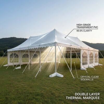 Birthday Anniversary Party Marquee Tents Clear-Span Transparent PVC Roof Canopy Structure