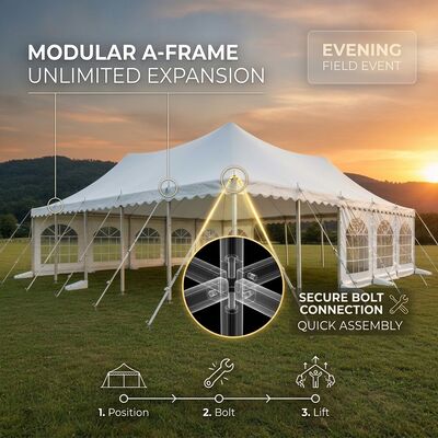 Clear-View Expansive Party Marquee Tents Extruded Aluminum Alloy Frame Window Panel Outdoor Shelter Structure