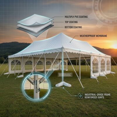Heavy-Duty Standard Party Marquee Tents Extruded Aluminum Alloy Frame Ground Bar Kit Outdoor Shelter Structure