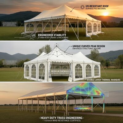 Heavy-Duty Wide Party Marquee Tents Extruded Aluminum Alloy Frame Ground Bar Kit Outdoor Shelter Structure