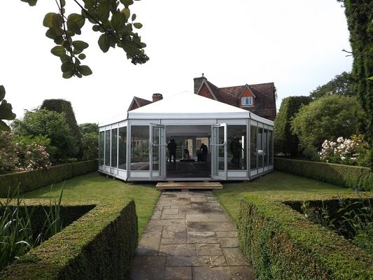 Glass-Wall Exhibition Party Marquee Tents Clear-Span Tempered Show Canopy Structure