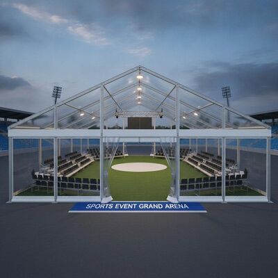 Sports Event Stadium Party Marquee Tent Five Hundred Seater Clear Span Aluminum Frame Structure Grandstand Arena