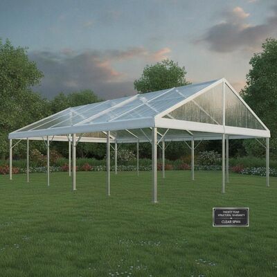 Hard Pressed Extruded Aluminum Alloy 6061 T6 Frame Party Marquee Tent Twenty Year Structural Warranty Clear Span