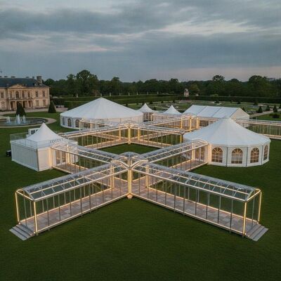 Modular Covered Walkway Connector Party Marquee Tent System Multi Structure European Event Complex Link Canopy
