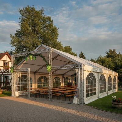 Modular CNC Precision Party Marquee Tent Aluminum Frame B1 Fire Rated German Biergarten Event Pavilion Structure