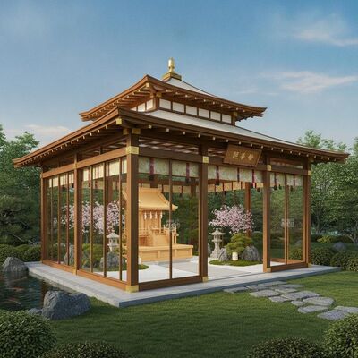 Luxury Japanese Wedding Ceremony Party Marquee Tent Glass Wall TUV JIS Certified Premium Shrine Garden Event Pavilion