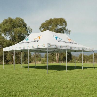 Custom Printed Branded Party Marquee Tent Aluminum Frame UV Resistant Logo Canopy for Australian Events