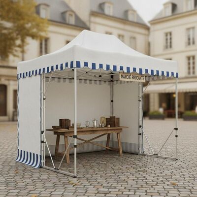 Portable Pop Up Folding Party Marquee Tent Aluminium Frame Quick Setup French Market Brocante Stall Canopy