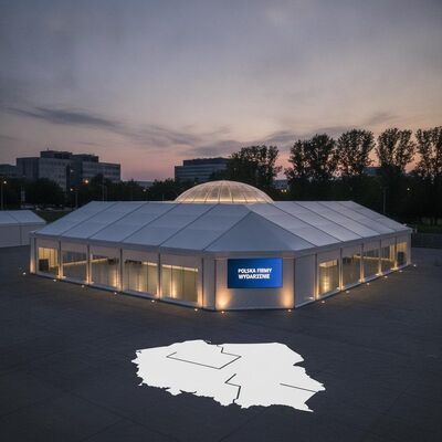 Industrial Commercial Exhibition Trade Show Party Marquee Tent Customizable Branding for Poland Business Event Display