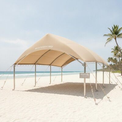 Beach Club Marquee Tent with 98% UV Blocking Roof and 316 Marine Grade Stainless Steel Hardware for 130km/h Tropical Storm Rating