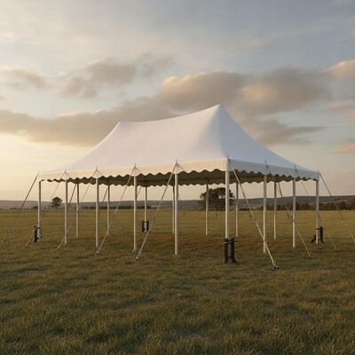 All-Weather Wind-Rated Party Marquee Tent 10x20FT Ground Anchoring System 120km/h Hurricane Rated Heavy-Duty PVC Cover