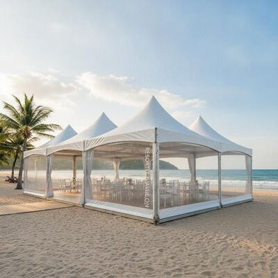 UV Resistant Party Marquee Tent Thailand Resort Beach Event Canopy with Sidewalls Aluminum Pavilion