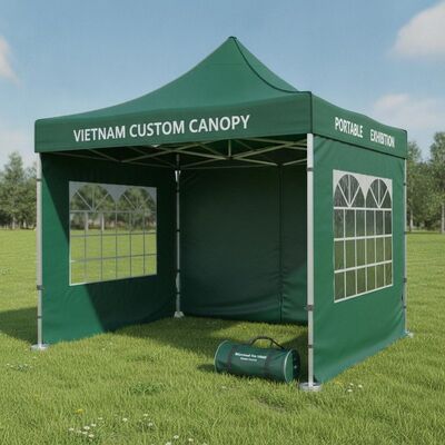 Vietnam Portable Folding Pop Up Party Tent Custom Printed Exhibition Canopy 600D Oxford Waterproof
