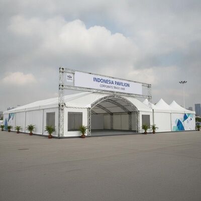 Commercial Exhibition Marquee Tent Indonesia Branded Pavilion Modular Aluminum TUV Certified for Corporate Trade Fair