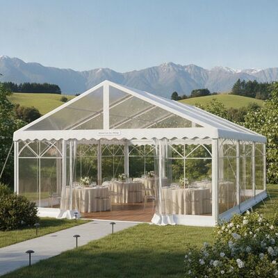 Refined Clear-Span Party Marquee Tent New Zealand Wedding Garden Reception Shelter with Panoramic Windows